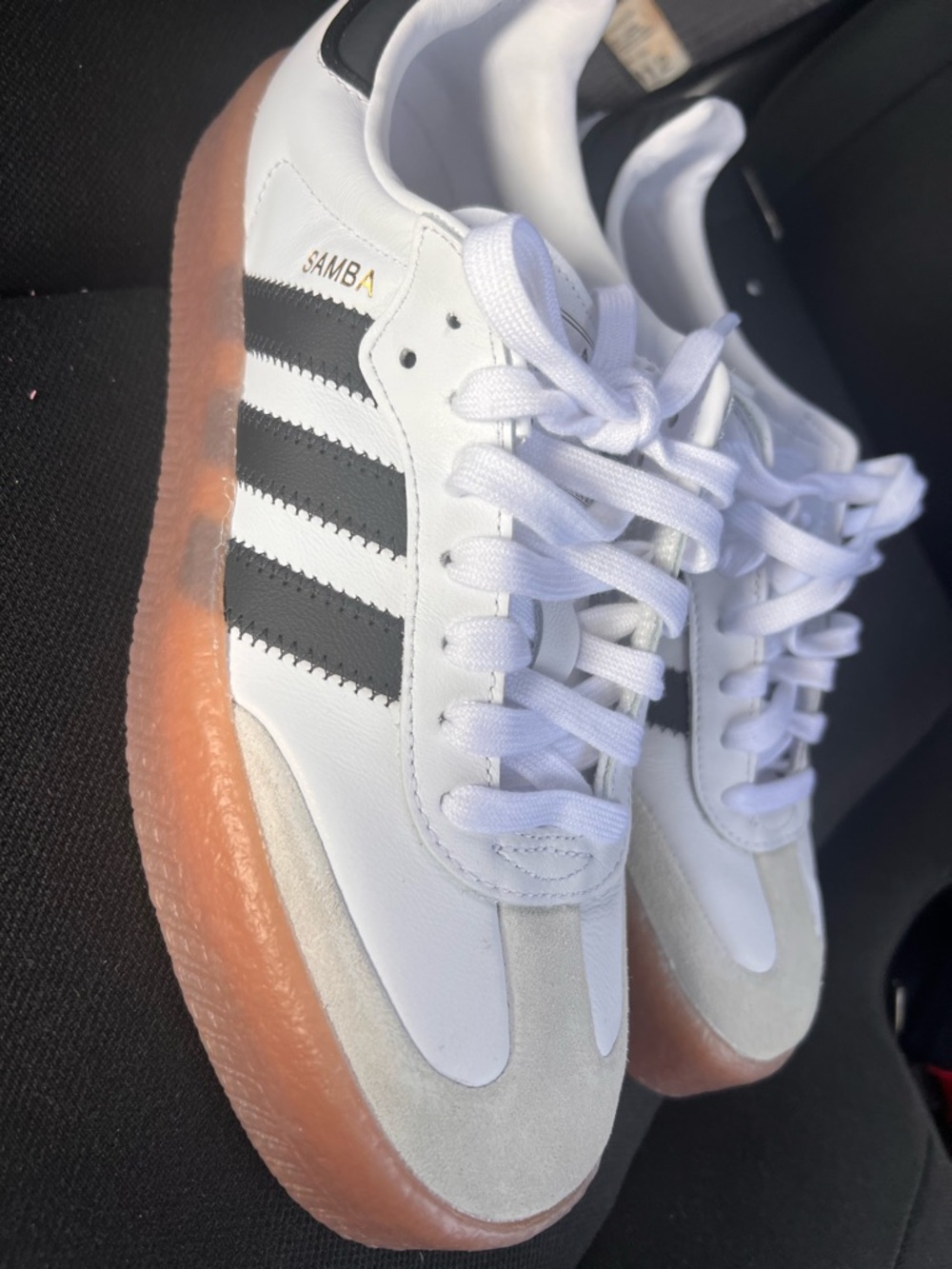 adidas White Black Pink Gum Samba Sneakers